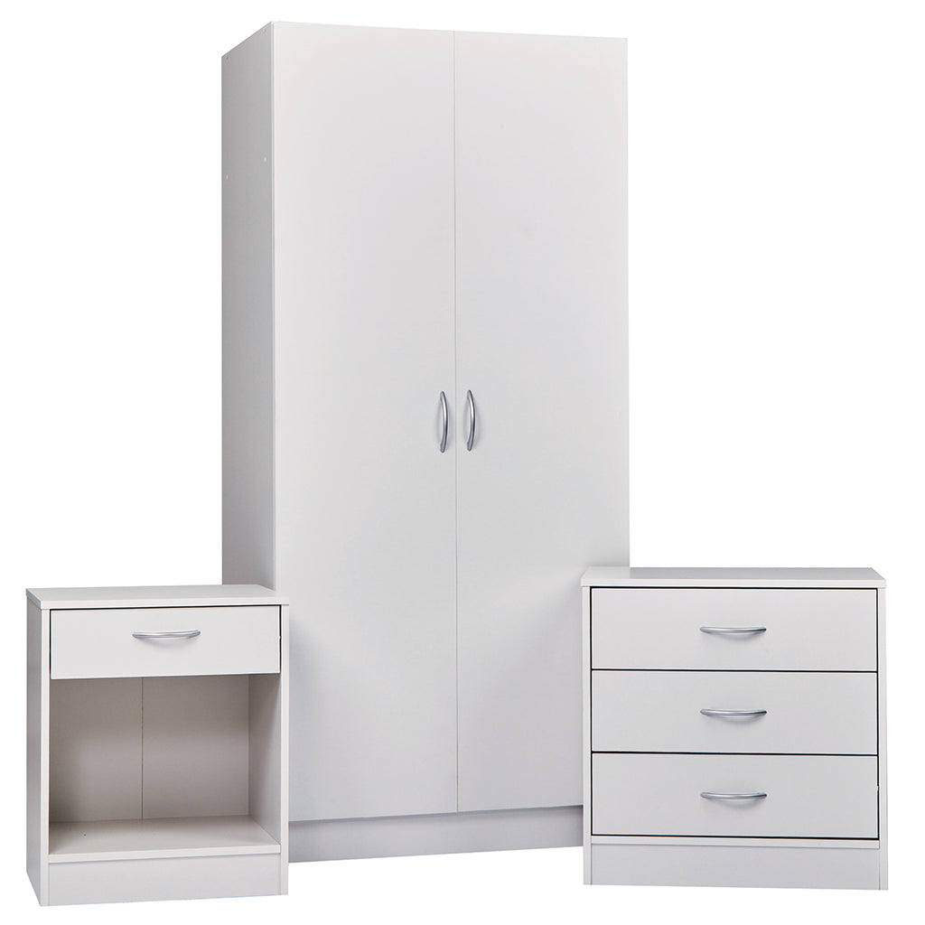 Harry Christian Home White Modern Three Piece Bedroom Set