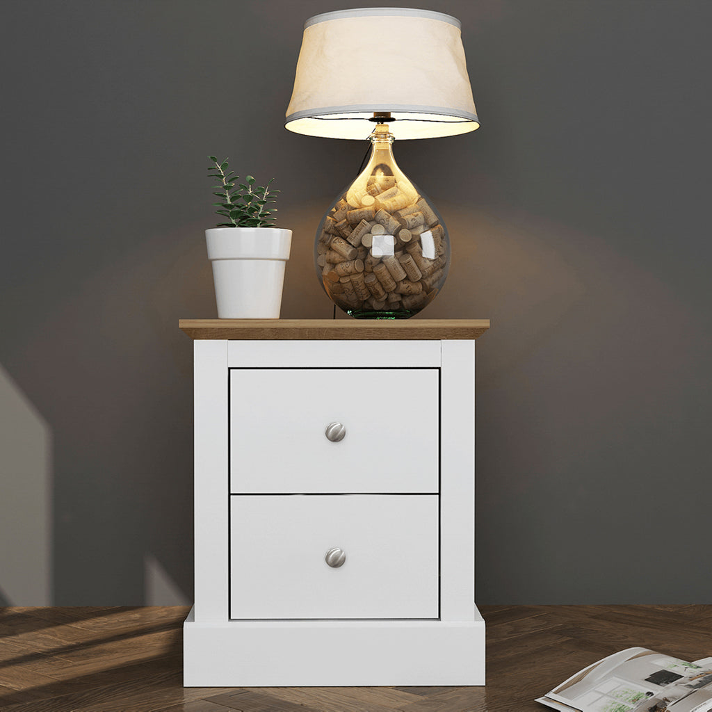 Harry Christian Home White Cornwall Bedside Cabinet