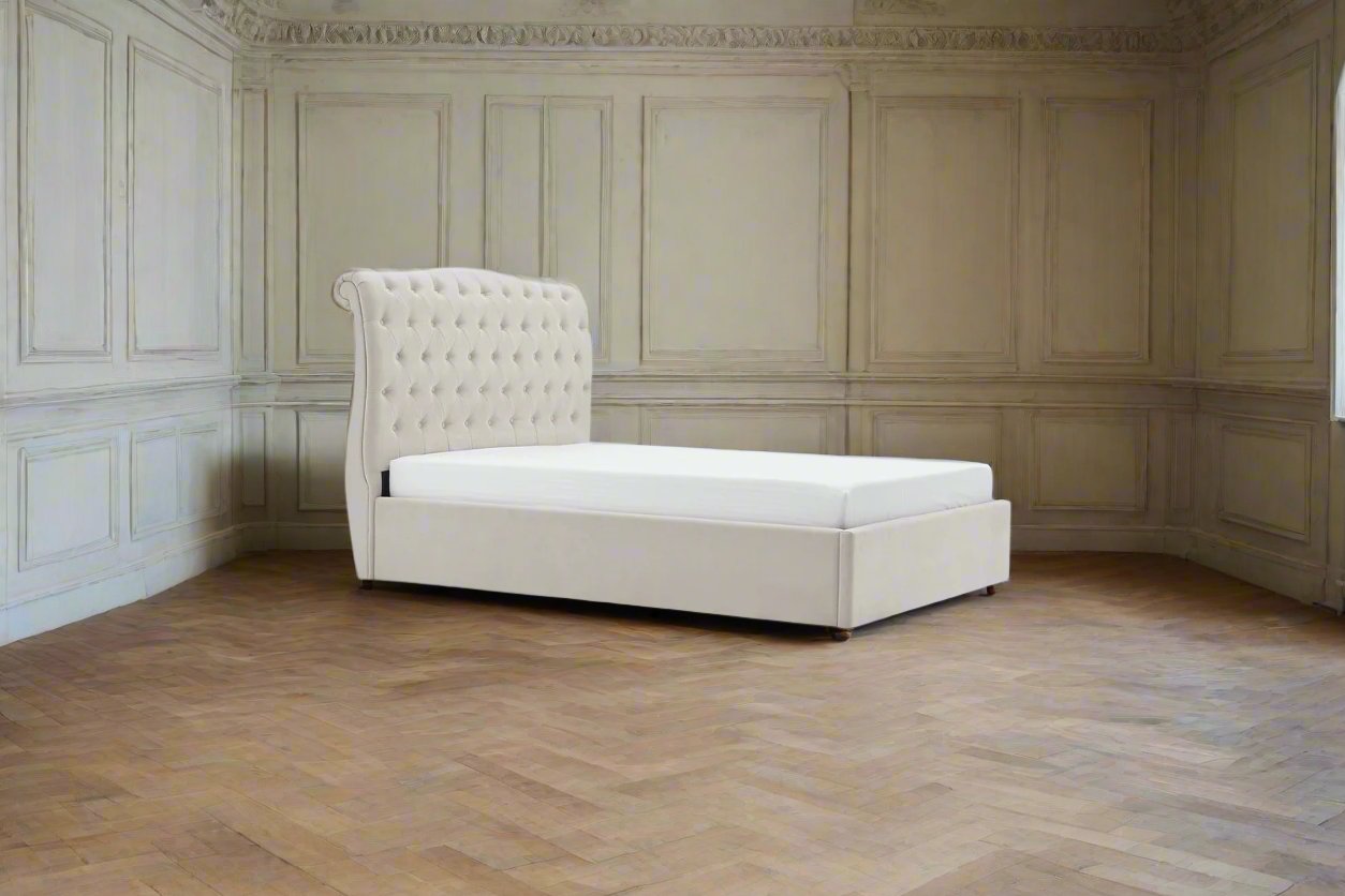 Double Size Storage Bed Lift Up Storage Bed At Heritage Home UK Natural colour velvet
