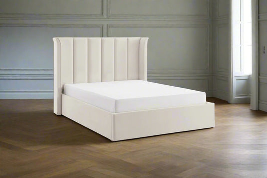 The Pumford Kingsize Storage Bed Natural Velvet