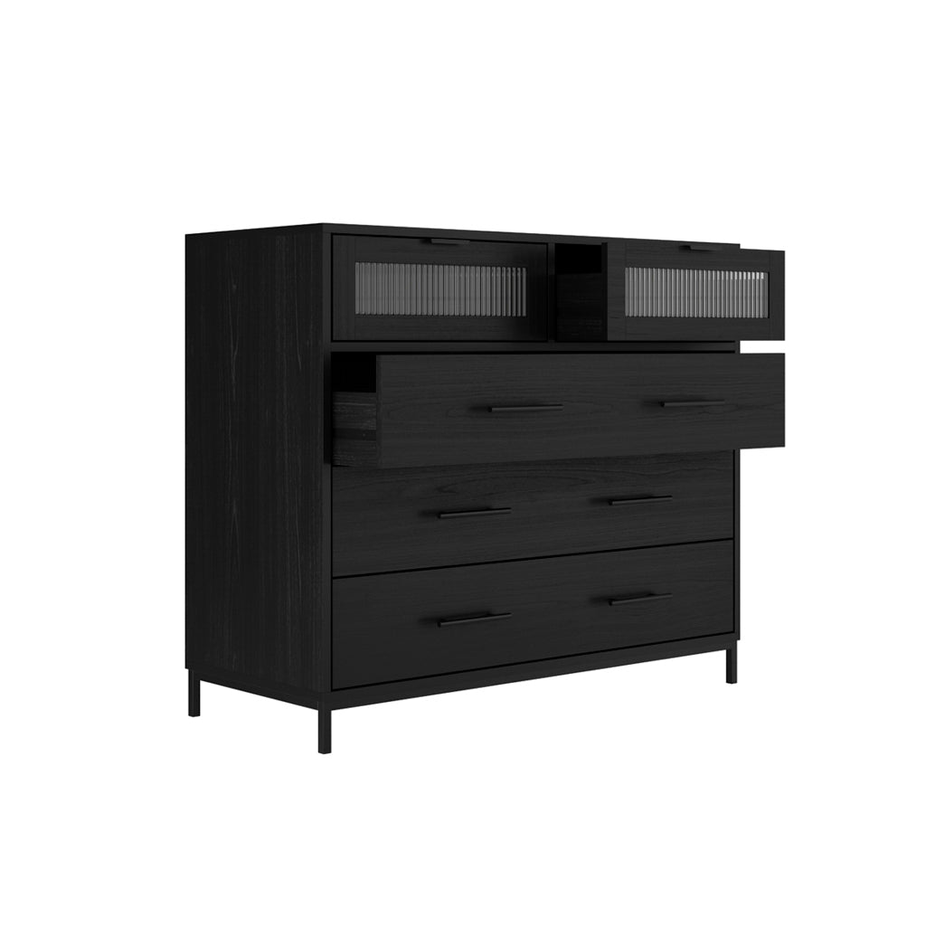 Harry Christian Home Baltimore Chest Of Drawers In Matte Black