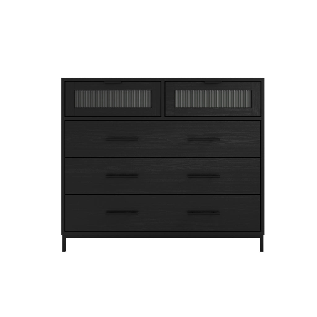 Harry Christian Home Baltimore Chest Of Drawers In Matte Black