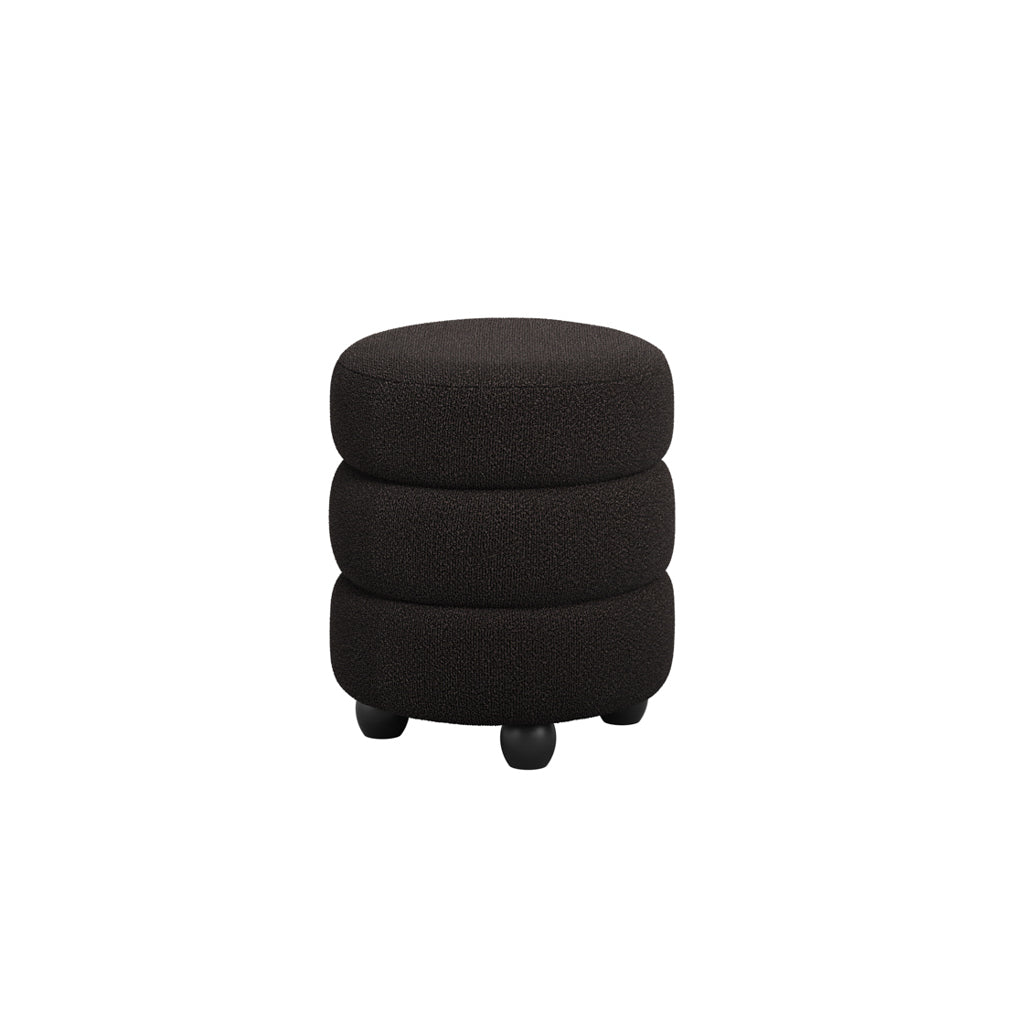 Harry Christian Home Black & Black Pouffe