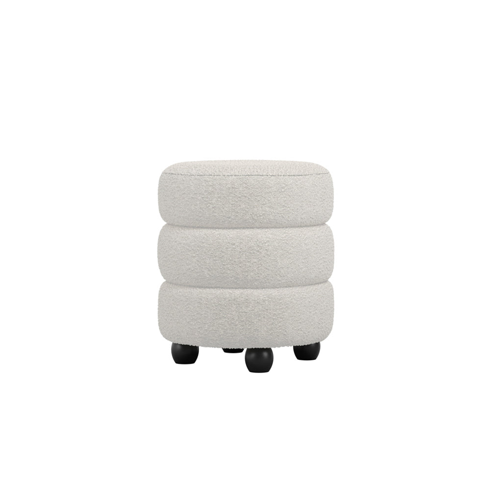 Harry Christian Home Ivory and Black Pouffe