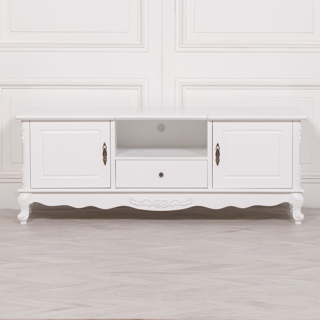 French White Large Cabinet TV Unit