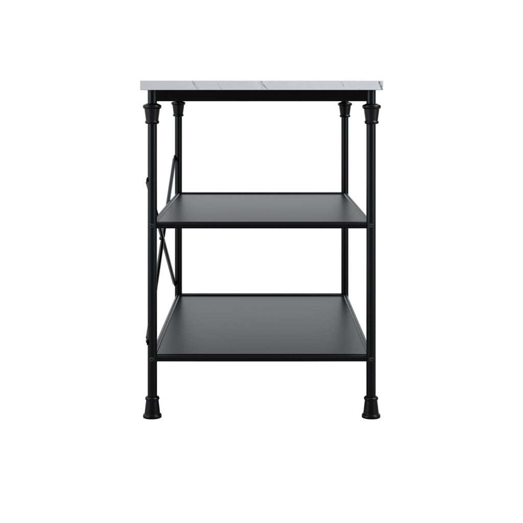 Harry Christian Home Marble And Black Kitchen Island