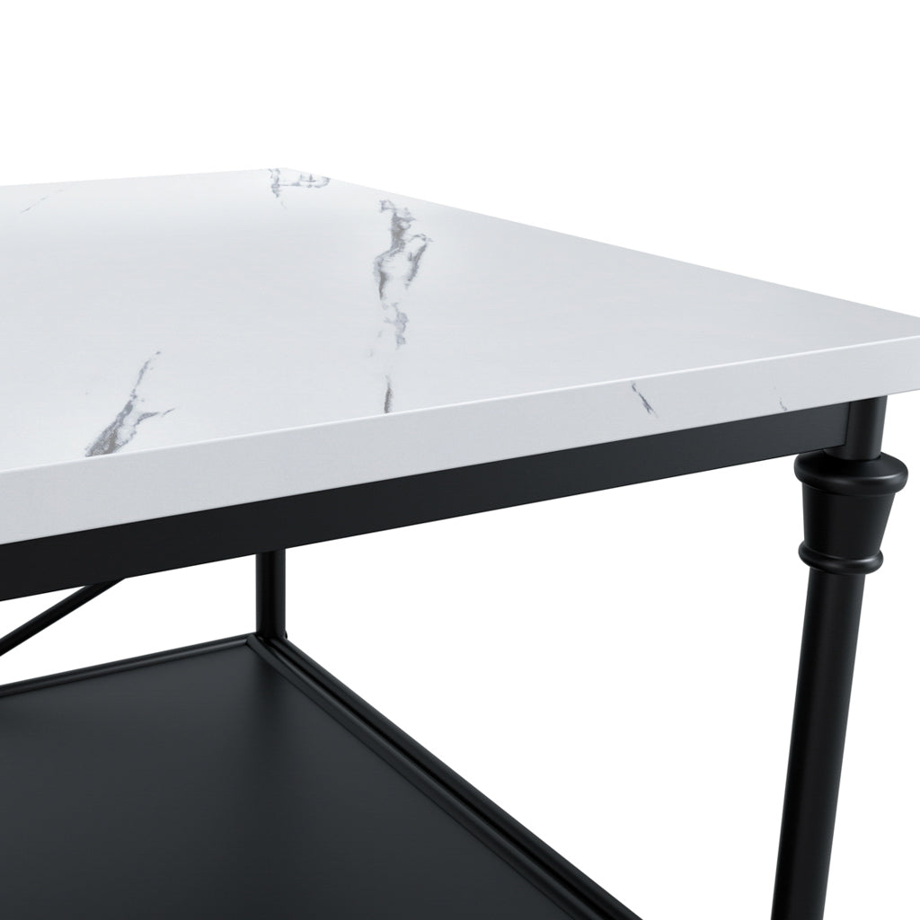 Harry Christian Home Marble And Black Kitchen Island