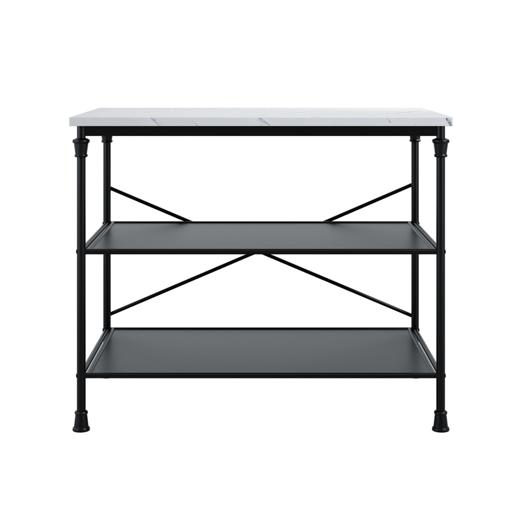 Harry Christian Home Marble And Black Kitchen Island