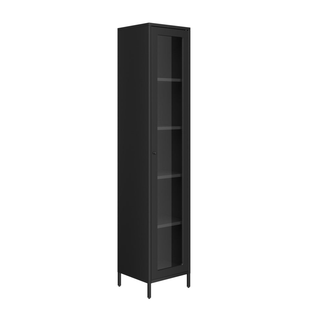 Harry Christian Home Modern Black Tall Thin Cabinet