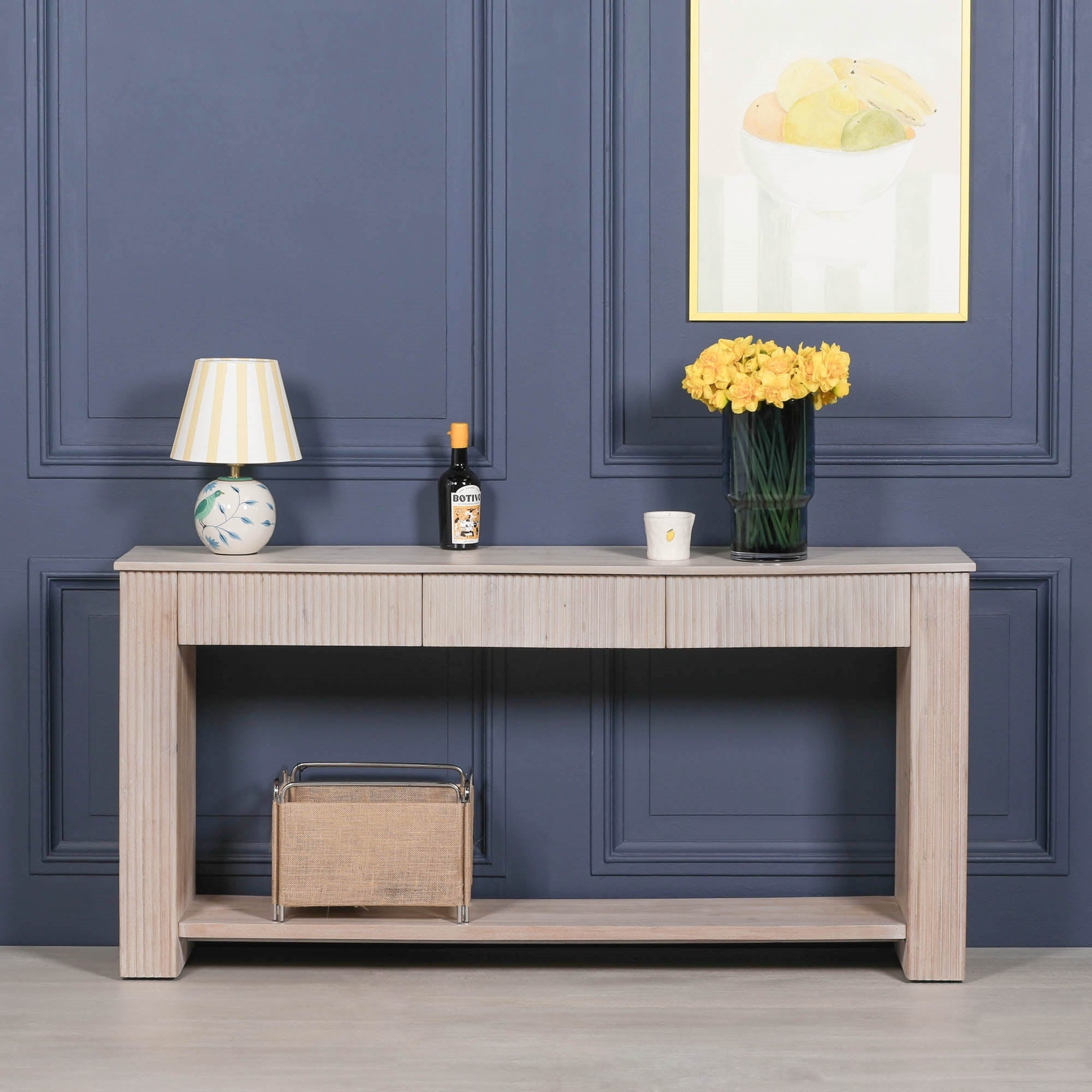 Blanche Acacia Fluted Console Table