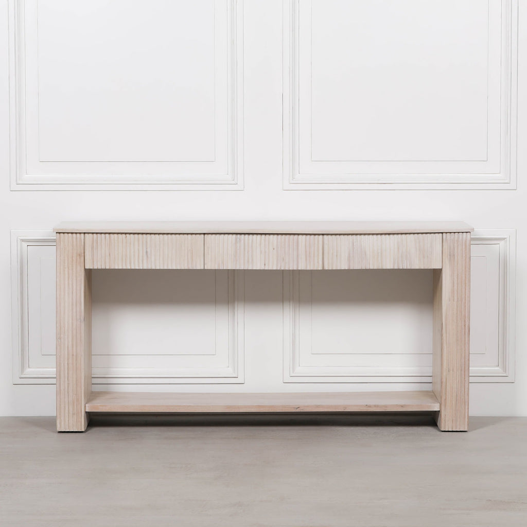 Blanche Acacia Fluted Console Table
