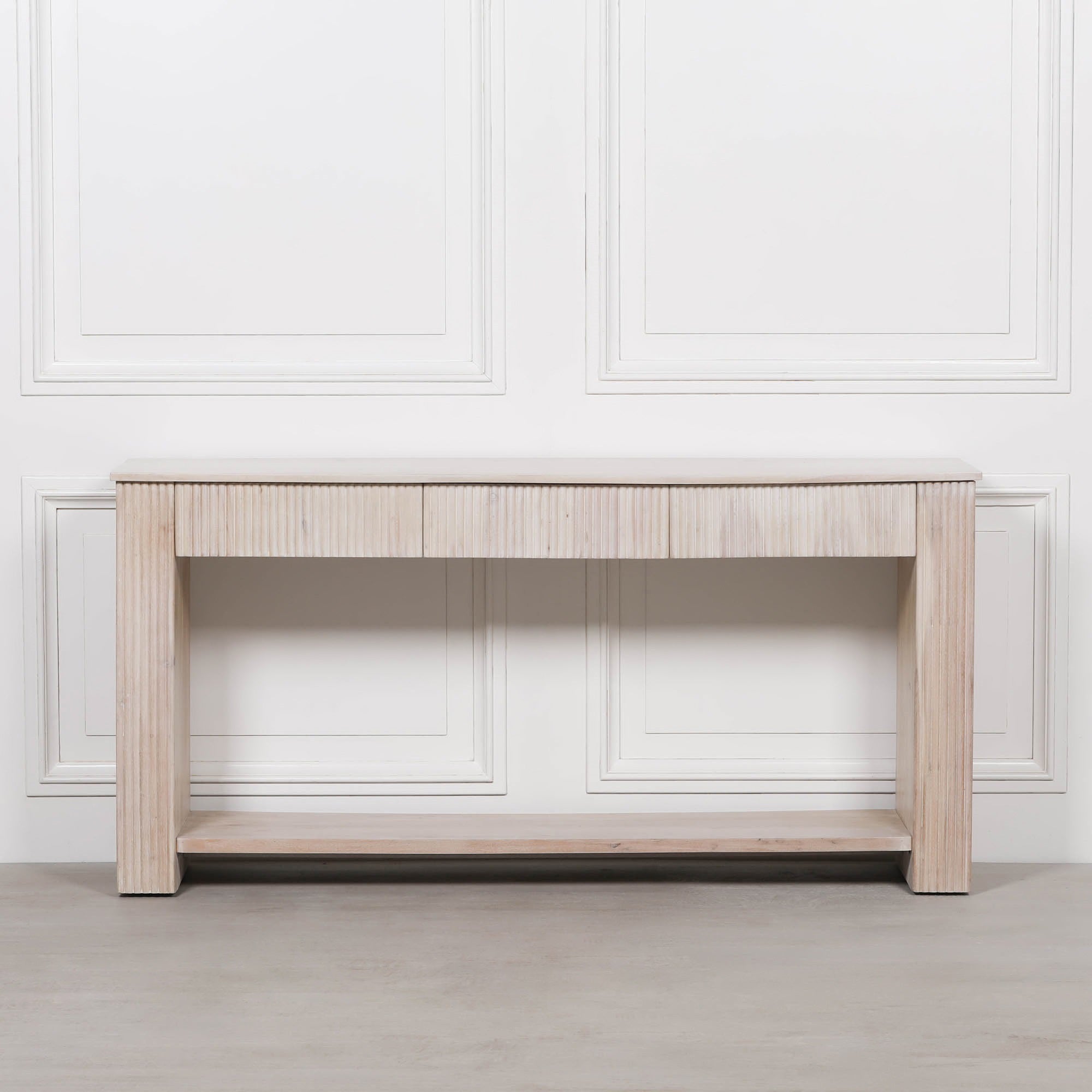 Blanche Acacia Fluted Console Table
