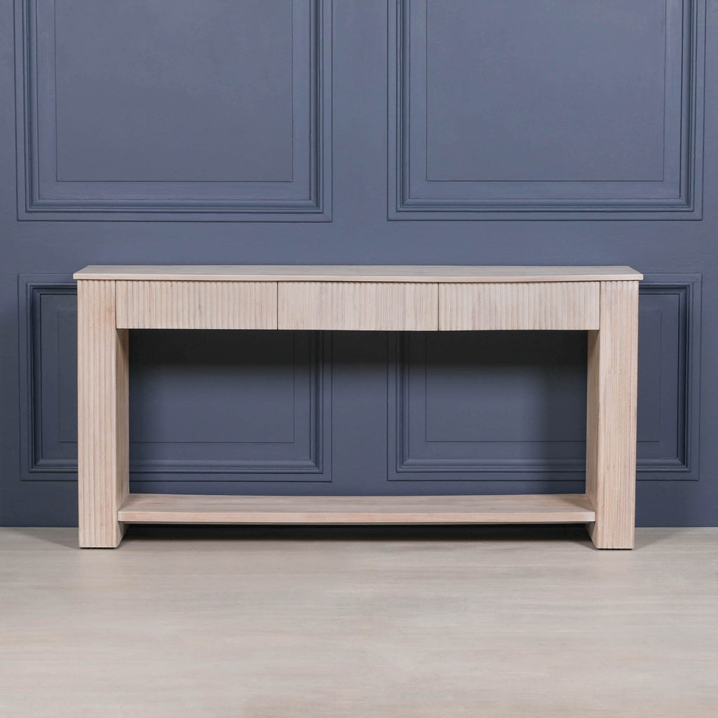 Blanche Acacia Fluted Console Table