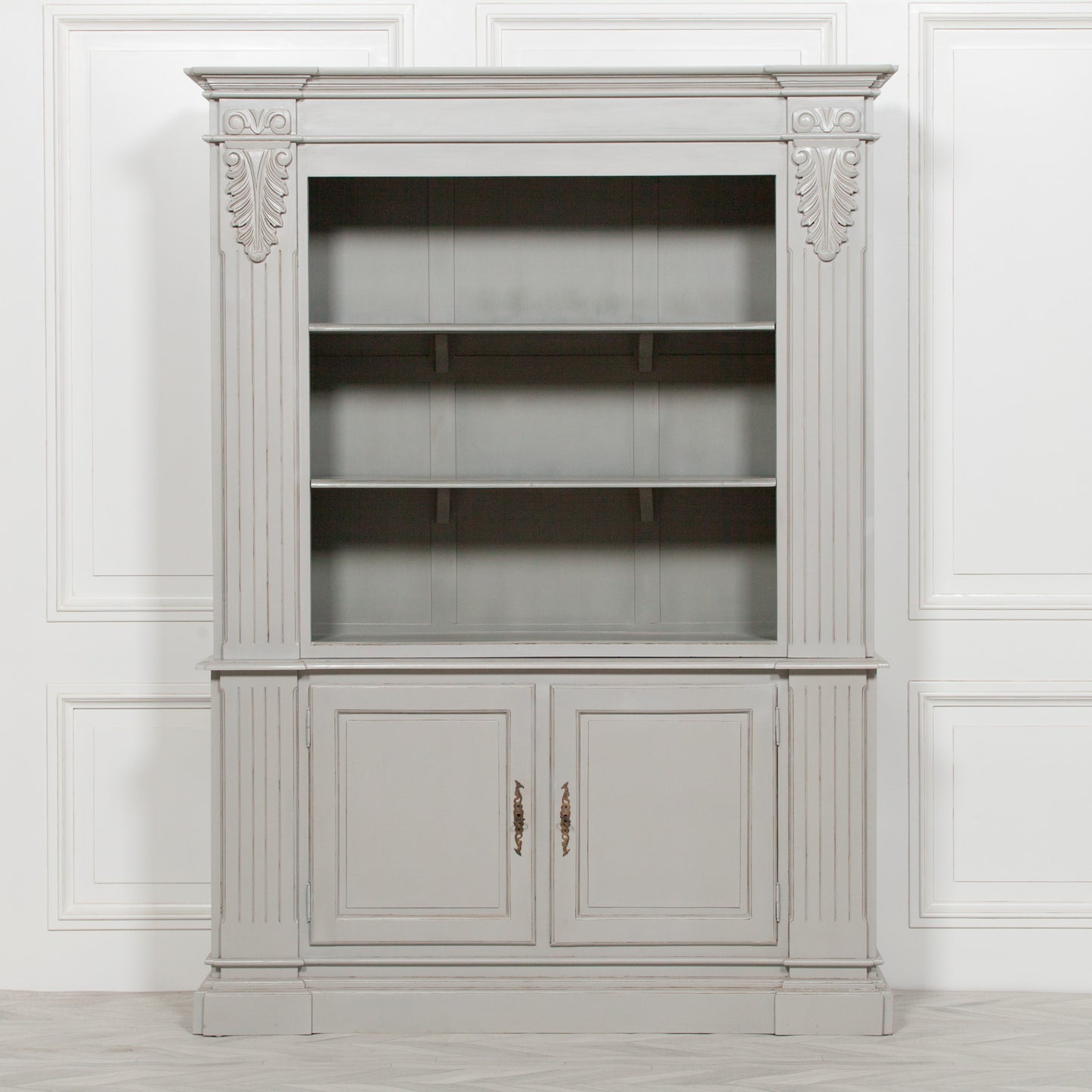 Large Grey Open Bookcase