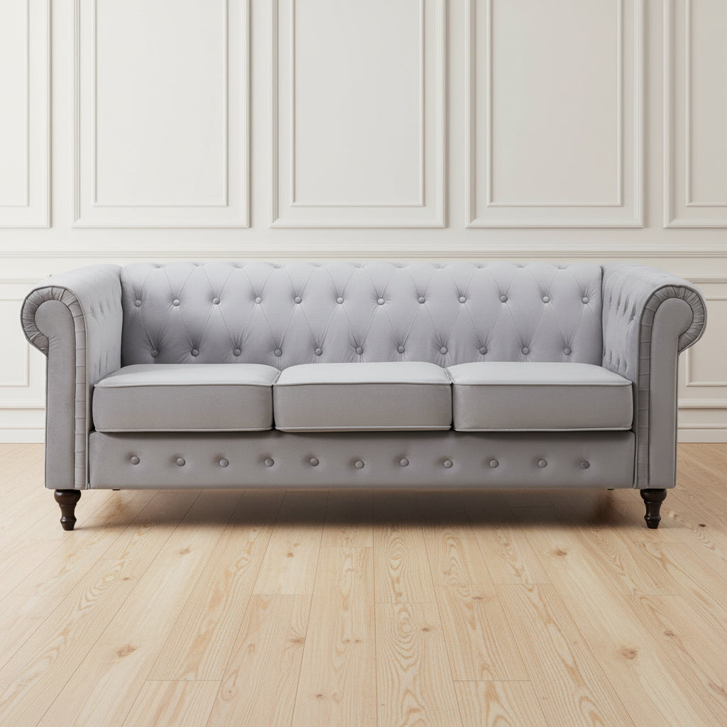 GREY_3_SEATER_VELVET_UPHOLSTERED_CHESTERFIELD