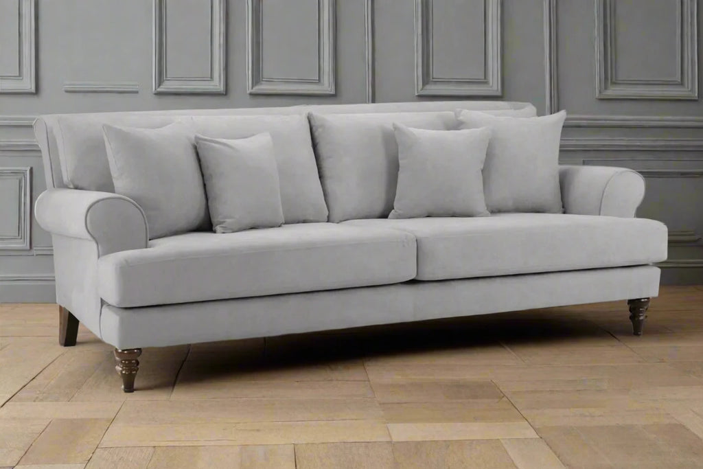 Grey 4 Seater Classical Style Sofa Heritage Home