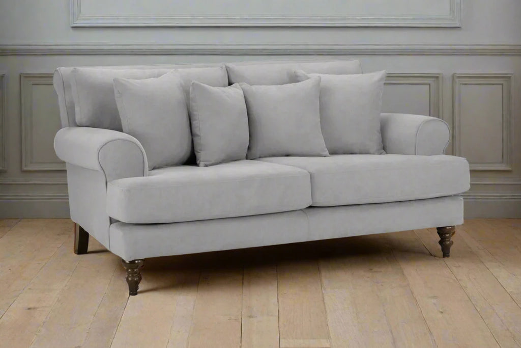 Grey Classical Style 2 Seater Sofa Heritage Home Furniture UK
