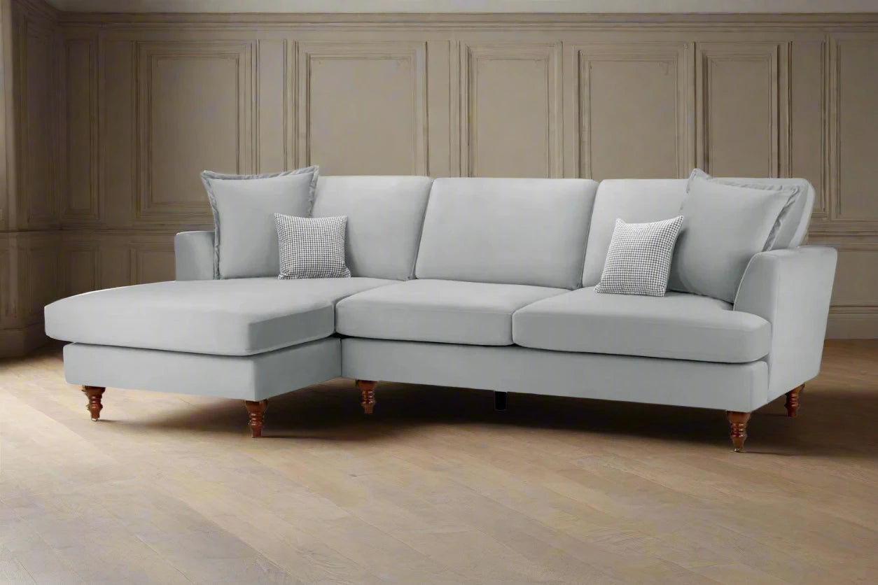 Grey Left Hand Facing Corner Sofa Heritage Home UK