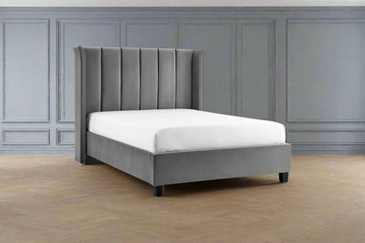 The Pumford Kingsize Bed Frame Grey Velvet