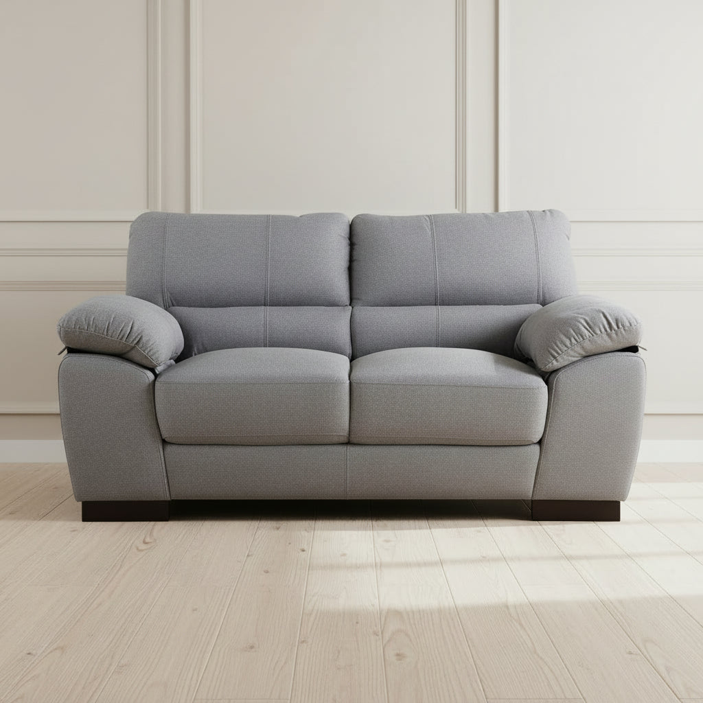 Grey woven fabric 2 seater sofa