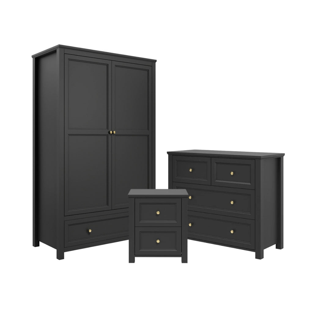 Harry Christian Home Elegance Bedroom Furniture Set in Black