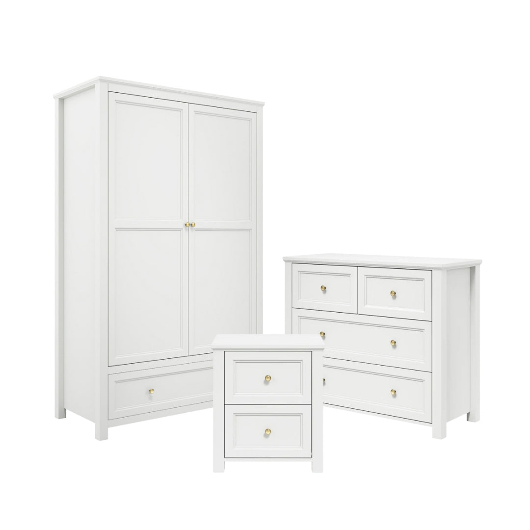 Harry Christian Home Elegance Bedroom Furniture Set in White