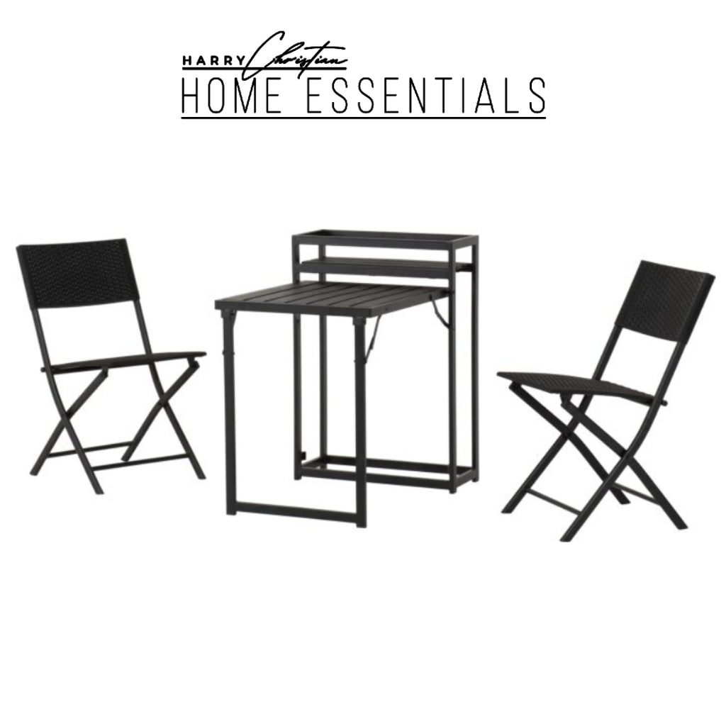 FOLDAWAY 2+1 GARDEN FURNITURE SET BY HARRY CHRISTIAN HOME ESSENTIALS