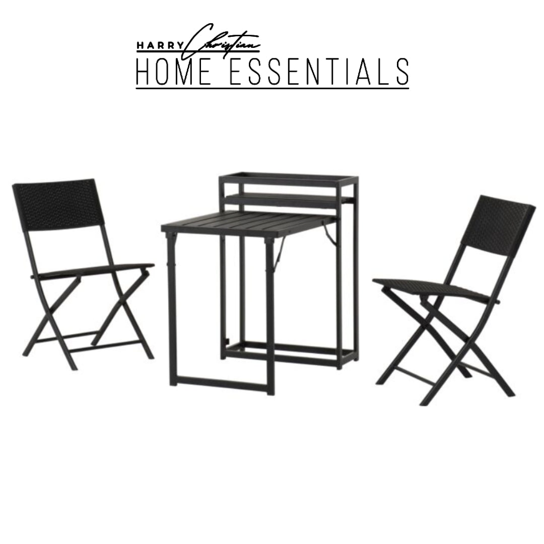 FOLDAWAY 2+1 GARDEN FURNITURE SET BY HARRY CHRISTIAN HOME ESSENTIALS