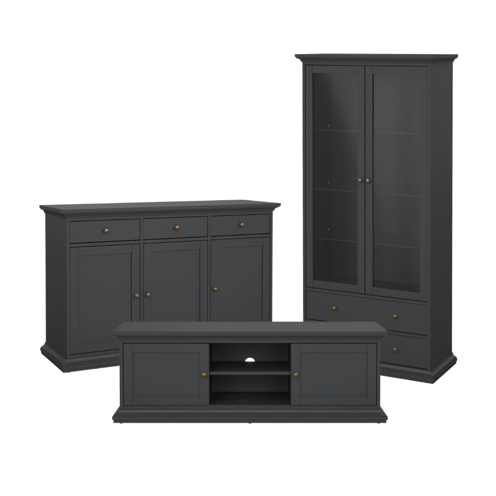 Harry Christian Home Deluxe Shaker Style Matt Grey Living Room Set