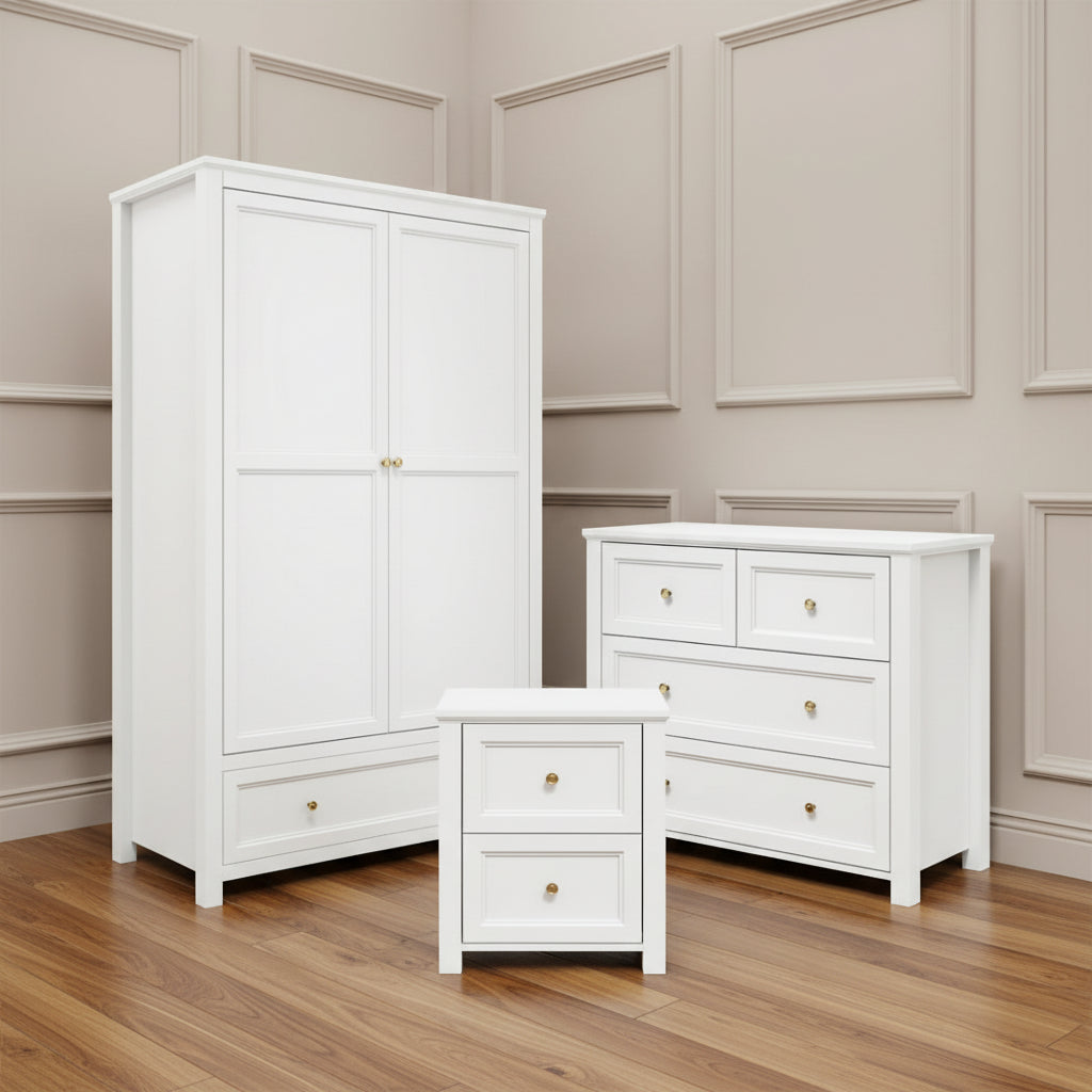 Harry Christian Home Elegance Bedroom Furniture Set in White