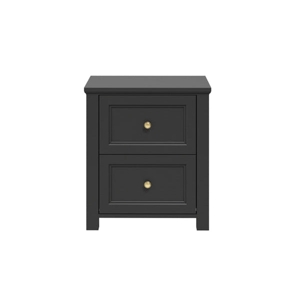 HARRY CHRISTIAN HOME ELEGANT BLACK BEDSIDE CABINET WITH GOLD HANDLES