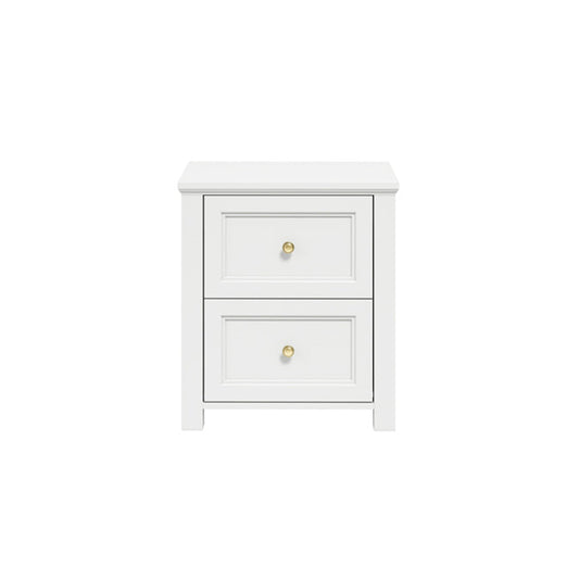 HARRY CHRISTIAN HOME WHITE AND GOLD HANDLED ELEGANT BEDSIDE CABINET