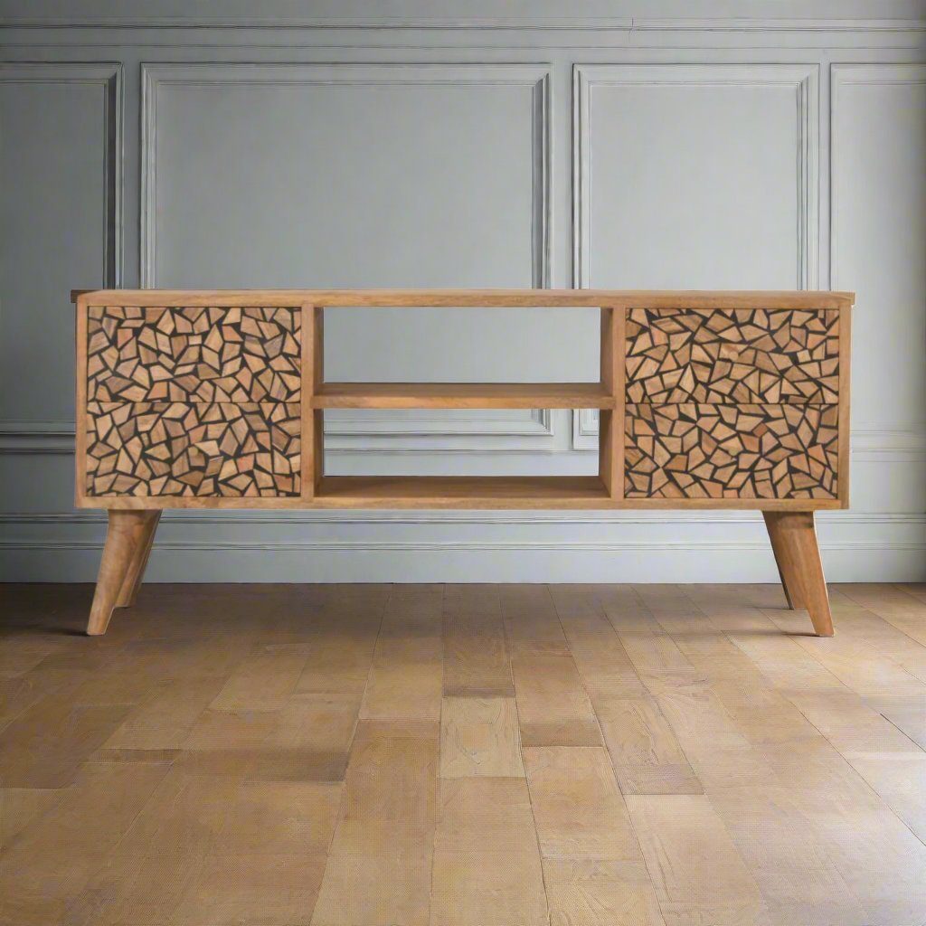 HERITAGE HOME TELEVISION UNIT WOOD LOG EFFECT 