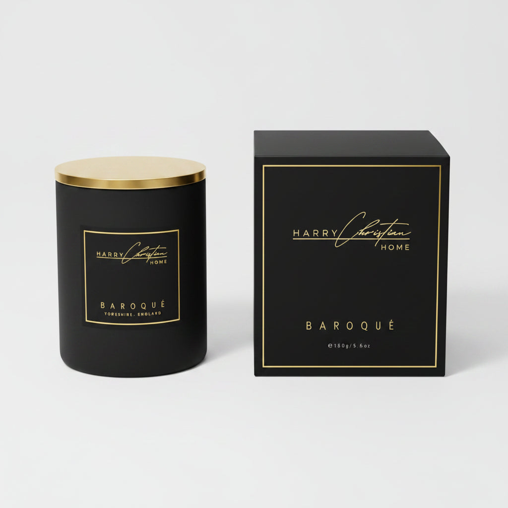 240g Baroque Honeysuckle Black & Gold Candle