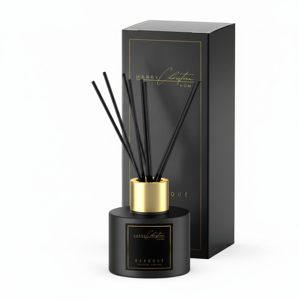 100ml Baroque Honeysuckle Black & Gold Reed Diffuser