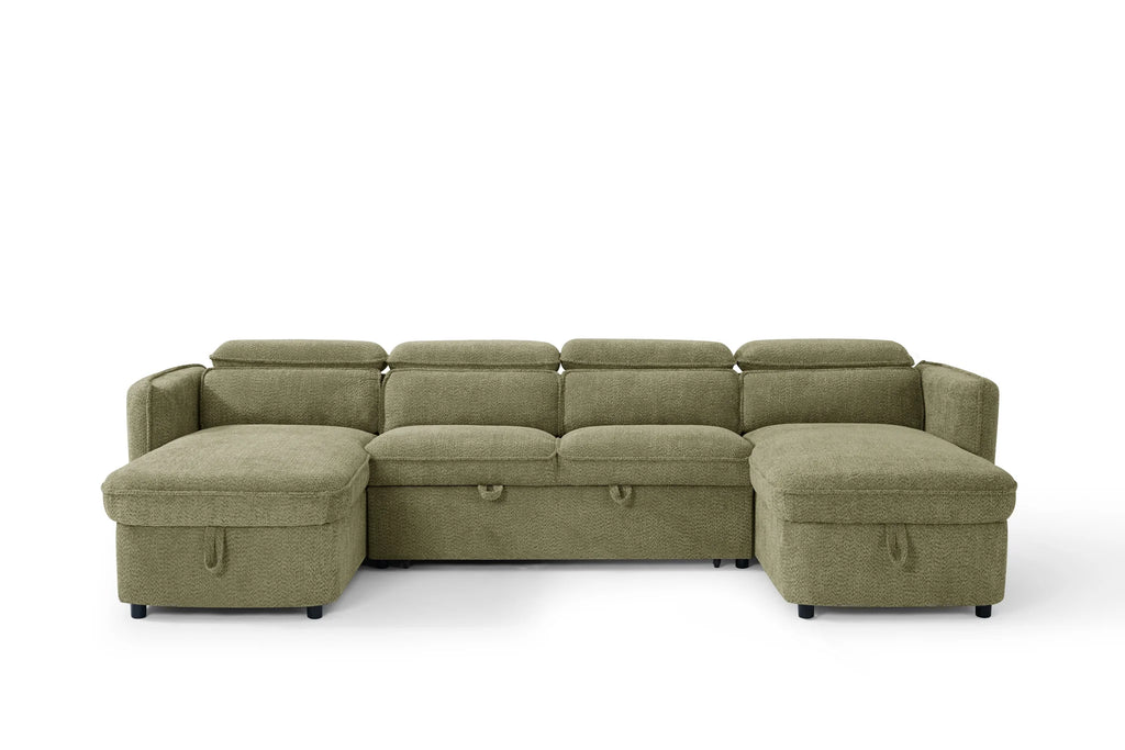 Capri U Shape Sofabed in Green