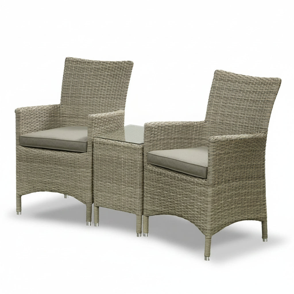 Harry Christian Home 2 Seat Premium Rattan Companion Set in Natural