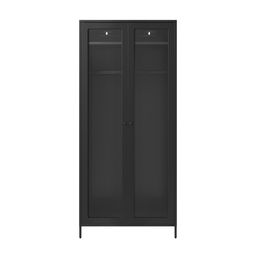 Harry Christian Home Black 2 Door Industrial Style Wardrobe