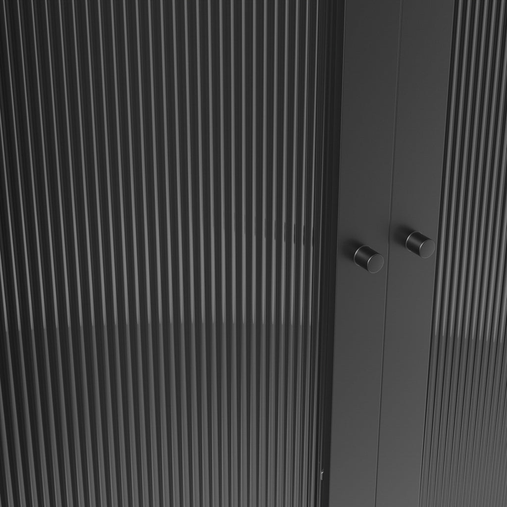 Harry Christian Home Black 2 Door Industrial Style Wardrobe