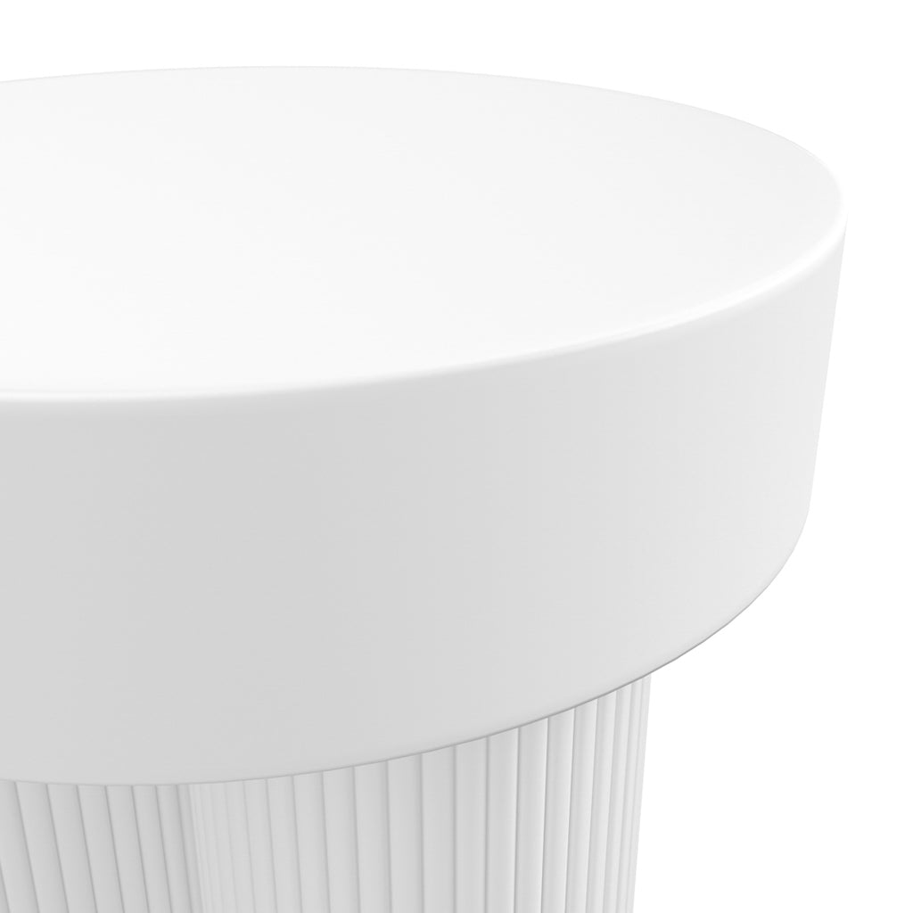 Harry Christian Home Contemporary White Side Table