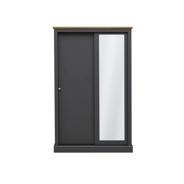 Harry Christian Home Cornwall Double Sliding Wardrobe In Charcoal