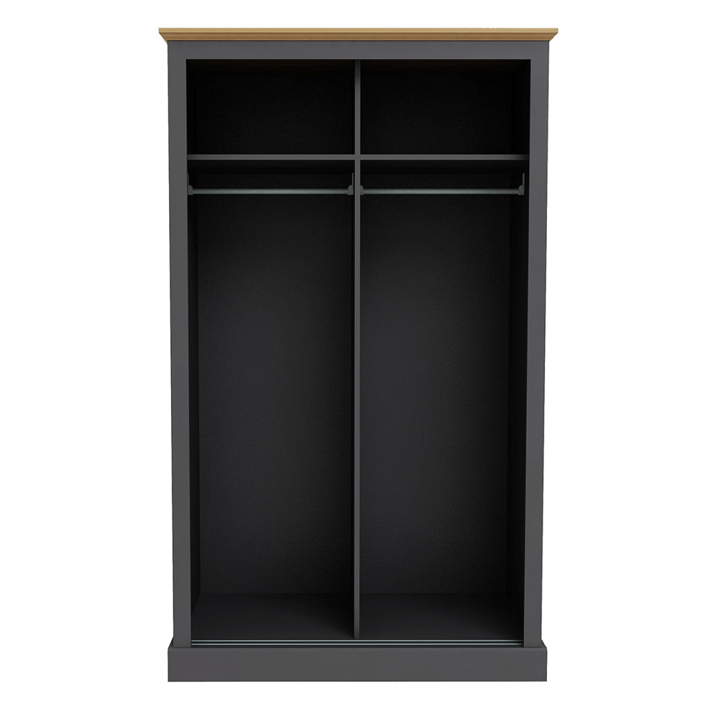 Harry Christian Home Cornwall Double Sliding Wardrobe In Charcoal