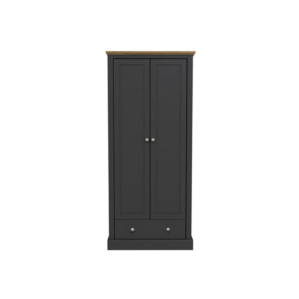 Harry Christian Home Cornwall Double Wardrobe in Charcoal