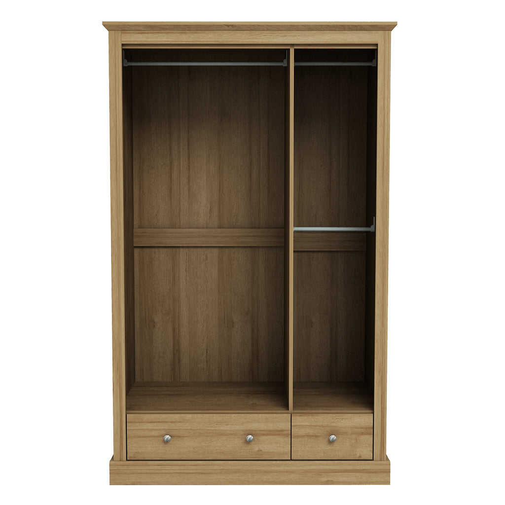 Harry Christian Home Cornwall Triple Wardrobe In Oak Interior