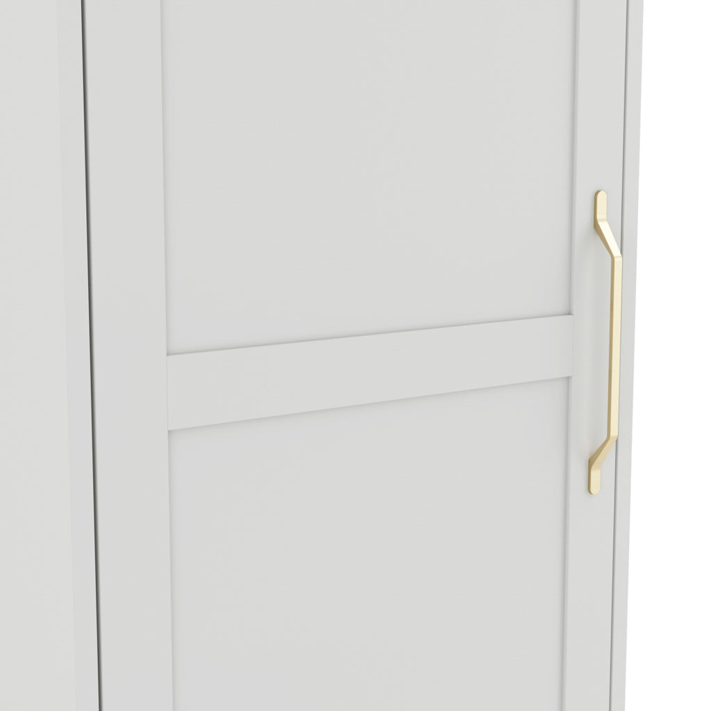 Harry Christian Home Elegance White & Golden Handled Single Wardrobe