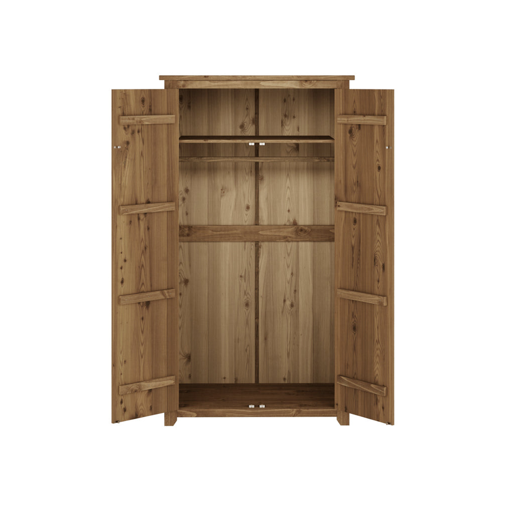 Harry Christian Home Essential Pine 2 Door Wardrobe open doors