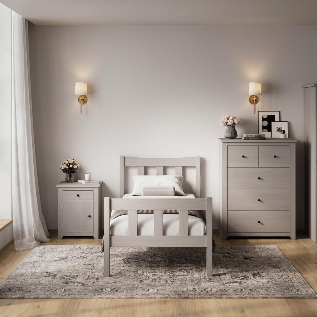 Harry Christian Home Essential Single Bed in Grey