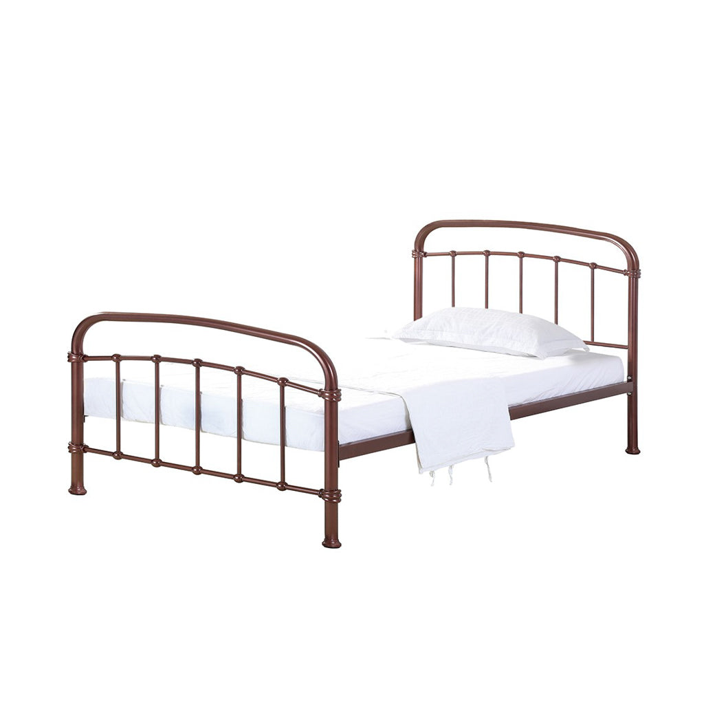 Harry Christian Home Industrial Single Bed Frame In Copper