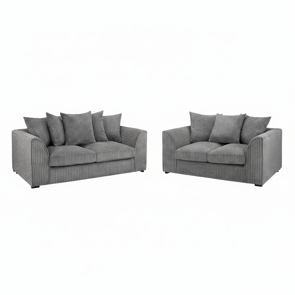 Harley Jumbo Sofa Grey 3+2 Set
