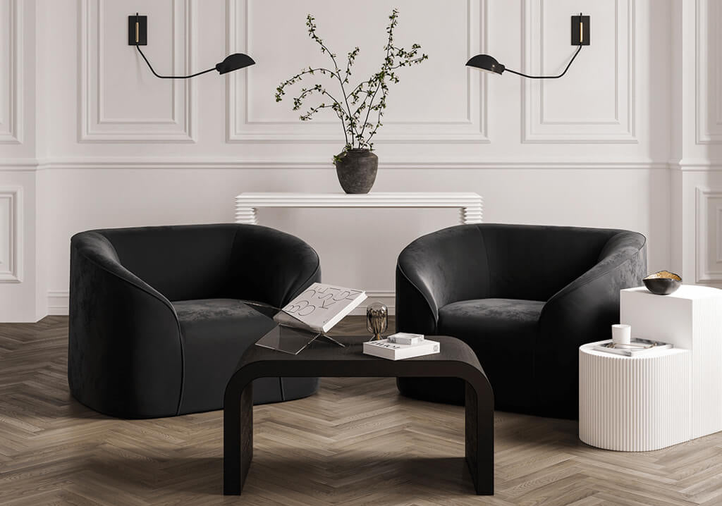 Harry Christian Home Pair Of Contemporary White Column Side Tables